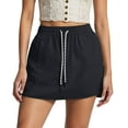 thumbnail image 1 of Culotes Women's Summer 2025 New White Ice Silk Wear Thin Cropped Pants Casual Loose Wide Legged Shorts Suspenders Skirt Ballet Skirts Bathing Suit Skirt Cover up Crib Skirt Hoop Skirt for Women Skirt, 1 of 3