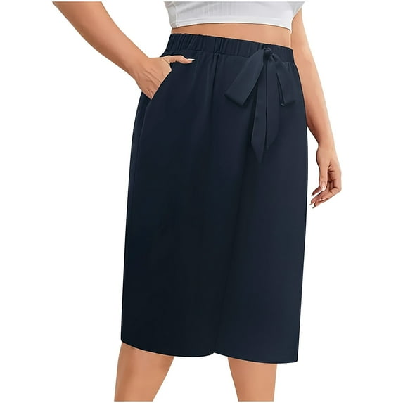 Culottes Wide Leg Shorts Women High Waisted Flowy Casual Summer Shorts with Elastic Waist Drawstring Pull on Knee Length Lounge Pants for Vacation Beach Wear