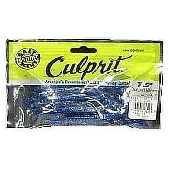 Culprit 7.5" Original Worm, Electric Blue Lightening, 18 Count
