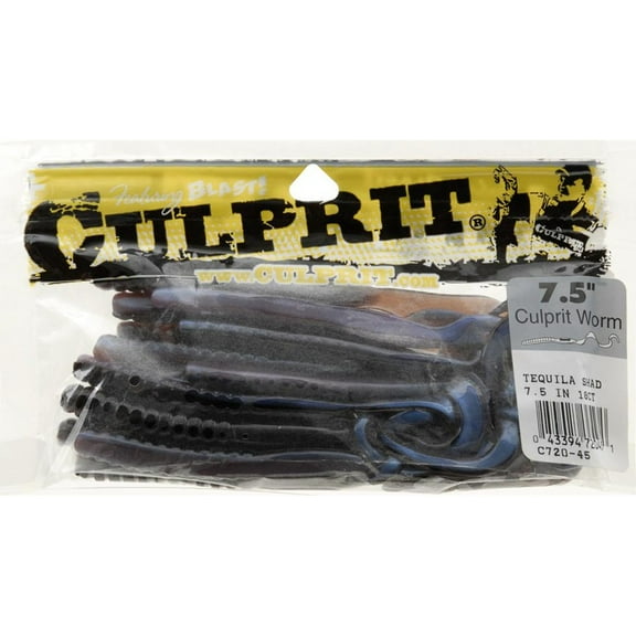 Culprit 7.5" Original Worm, Tequila Shad 18 Pk