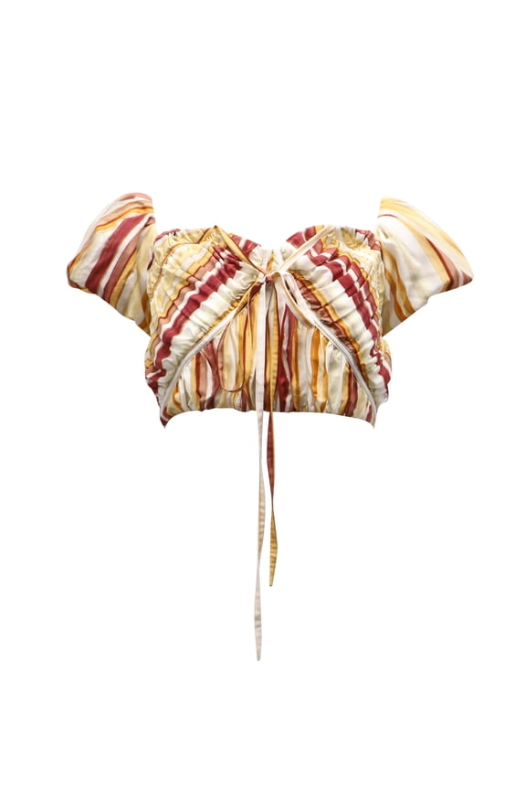 Pre-Owned Cult Gaia Gail Off-The-Shoulder Top in Multicolor Silk