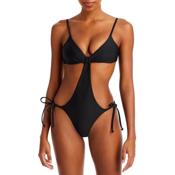 Cult Gaia Womens Teo Knot-Front Monokini One-Piece Swimsuit