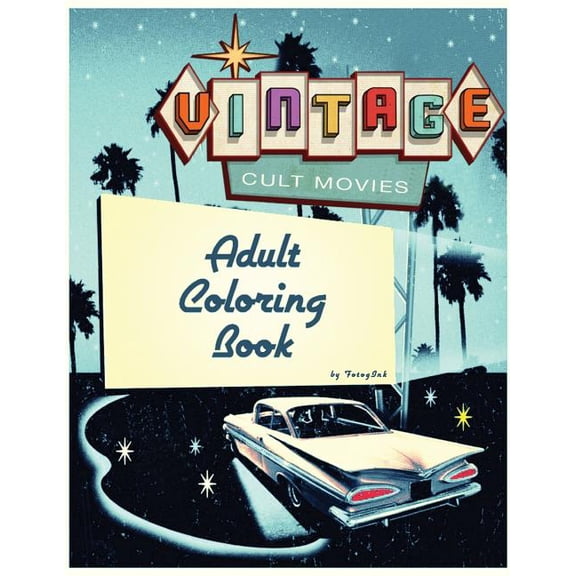 Cult Movie Adult Coloring Book: Vintage cult movie and television's most famous scenes, (Paperback)
