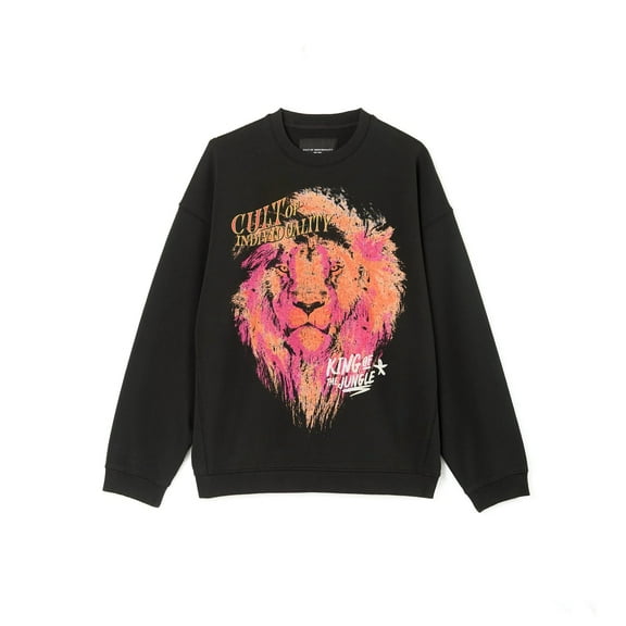Cult of Individuality Mens "King Of The Jungle" Crew Neck Fleece Sweater Size Large
