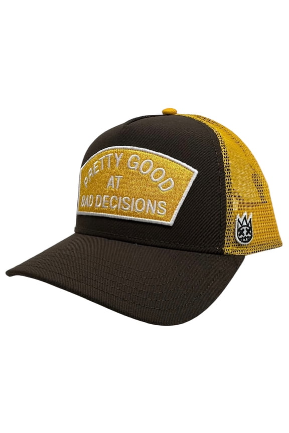 Trucker Hat Good At Bad Decisions Chocolate Snapback Cap