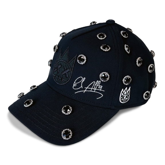 Cult of Individuality X El Alfa Logo Crystal 5 Panel A Frame Snapback Hat (One Size, Black)