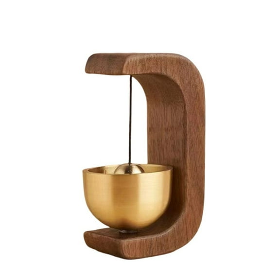 Cultivated Design of Wood and Brass Bell For Enhanced Home Entry Experience