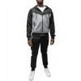 thumbnail image 1 of Cultura Men's Sweatsuit w/ Zipper Pockets, Zip Up Hoodie Track Suit for Running Jogging Sports Casual, Black/Heather Grey/White, Medium, 1 of 5