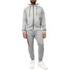 thumbnail image 1 of Cultura Men's Sweatsuit w/ Zipper Pockets, Zip Up Hoodie Track Suit for Running Jogging Sports Casual, Heather Grey/Red/White, Medium, 1 of 5