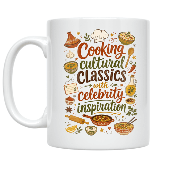 Cultural Cooking Classics with Celebrity Inspiration - Food Lover - 11 oz Ceramic Coffee Mug