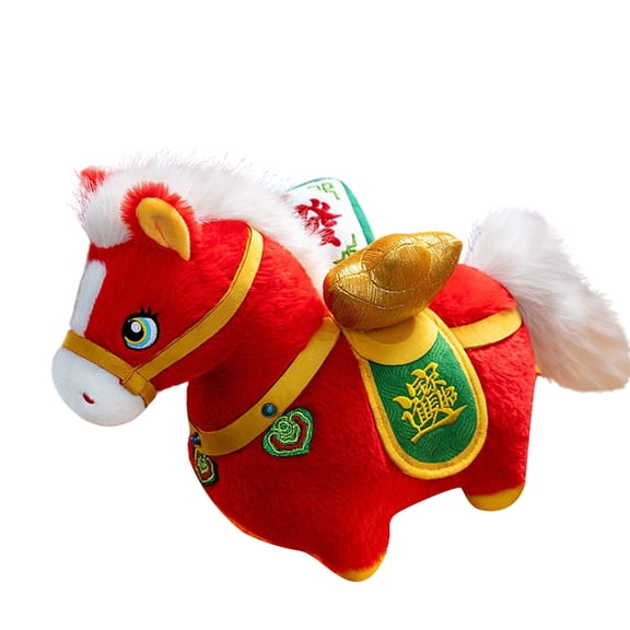 Cultural Horse Pattern Sofa Pillow Traditional Chinese New Year Decoration Cushion For Home