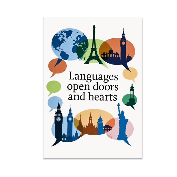 Cultural Language Art - Language Learner - 13x19 Poster Print