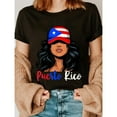 thumbnail image 1 of Cultural Pride Puerto Rico Graphic Tee, Tops Has Puerto Rico Flag Cap - Wearing Woman & "Puerto Rico" Design, Round Neck Regular Fit T - shirts, Size(S - 5XL), 1 of 5