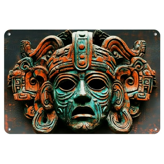 Cultural Touch, Vintage Mayan Civilization Iron Wall Art Sign (8"x12") - Perfect for Garage, Cafe, Bar, or Living Room Decor, Perfect for Room Decor