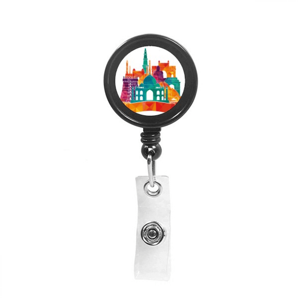 Culture  Architecture Landmark Retractable Keychain Badge Holder ID Badge