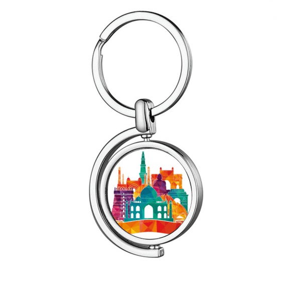 Culture Architecture Landmark Rotating Keychain Metal Keyring Holder
