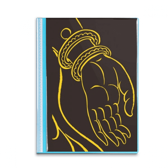 Culture Black Yellow Hand Pattern Book Sheet Protectors Portfolio Binder Folder
