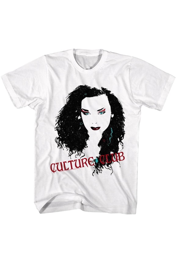 Culture Club Boy George Eye Shadow Men's T Shirt (White, AdultL)