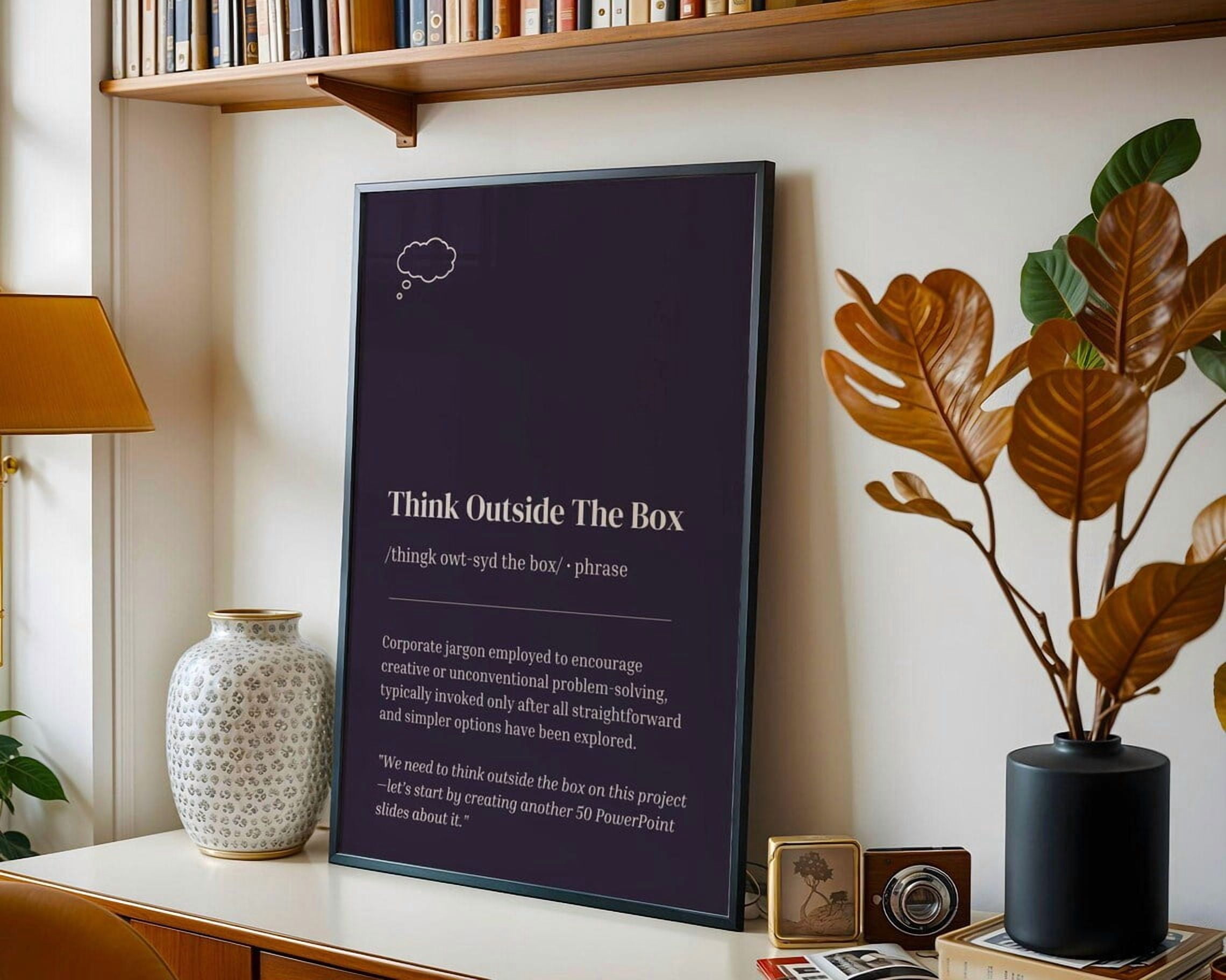 Dictionary Box Culture Definition Poster, Think Outside The Box, Minimalist Dictionary ...