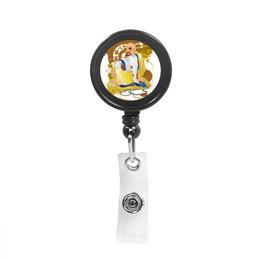 Culture Eighteen Arhats Pattern Illustration Retractable Keychain Badge Holder ID Badge