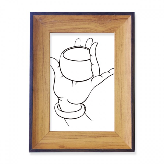 Culture Hand Cup Line Drawing Pattern Photo Frame Exhibition Display Art Desktop Painting