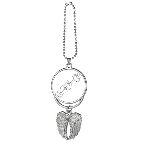 Culture Hand Line Drawing Simple Pattern Silver Wing Car Pendant Decoration