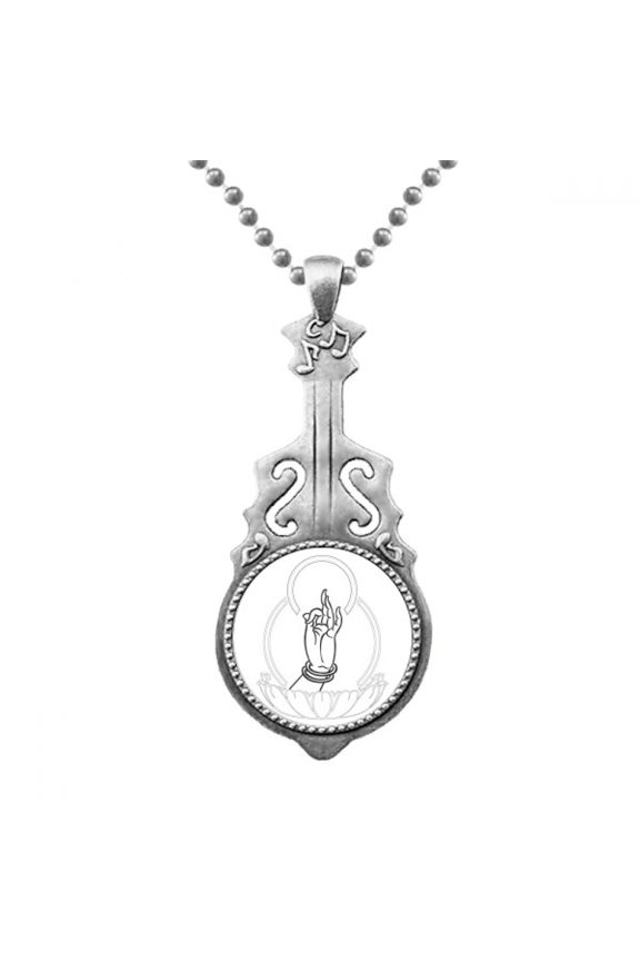 Culture Hand Lotus Simple Pattern Pendant Jewelry Music Guitar Torque Hangtag
