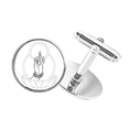 thumbnail image 1 of Culture Hand Lotus Simple Pattern Round Button Cuff Clip Stud Cufflinks, 1 of 4