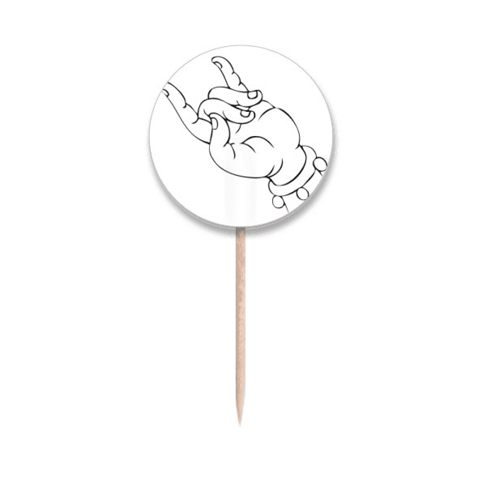 Culture Hand Simple Illustration Pattern Toothpick Flags Round Labels Party Decoration - Walmart.com