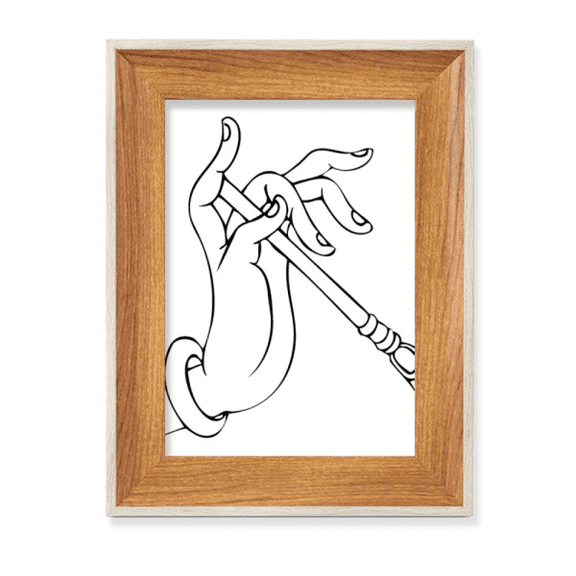 Culture Hand Stick Line Drawing Pattern Desktop Wooden Photo Frame Display Picture Art Painting Multiple Sets