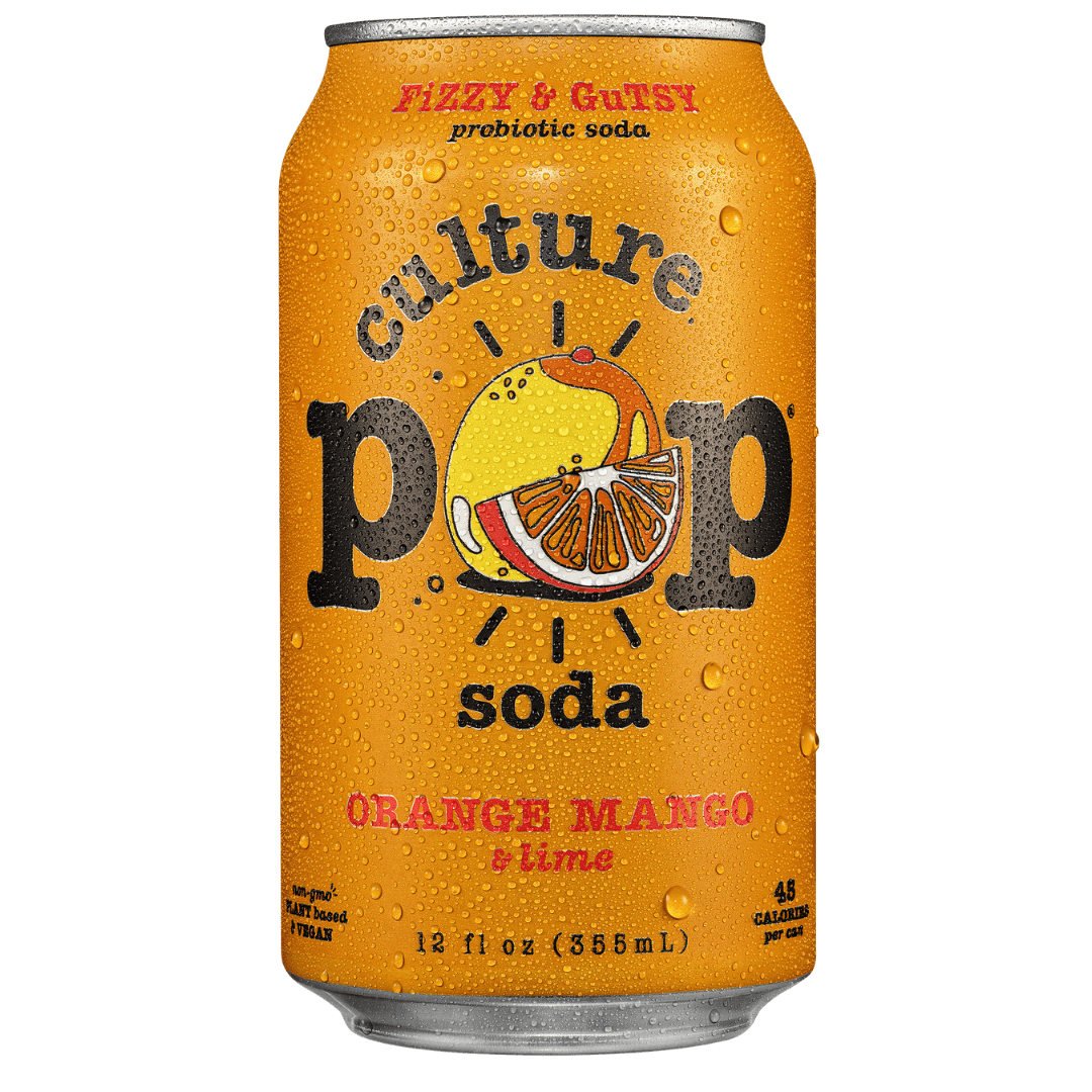 Culture Pop Probiotic Soda, Orange Mango Flavor, Vegan, Non-GMO