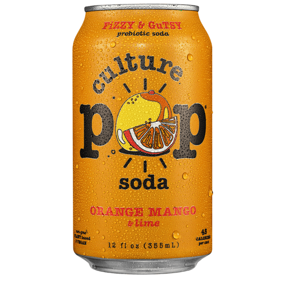 Culture Pop Soda Orange Mango, Probiotic Soda, 12 fl oz