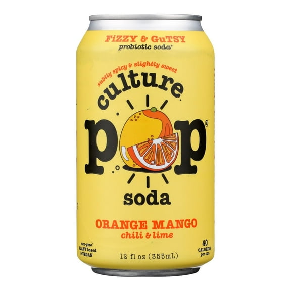 Culture Pop Soda - Soda Orange Popcorn - Case of 6-4/12 FZ