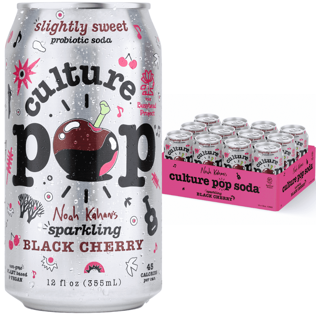 Culture Pop, Probiotic Soda, 12 Fl Oz Can, Black Cherry Flavor