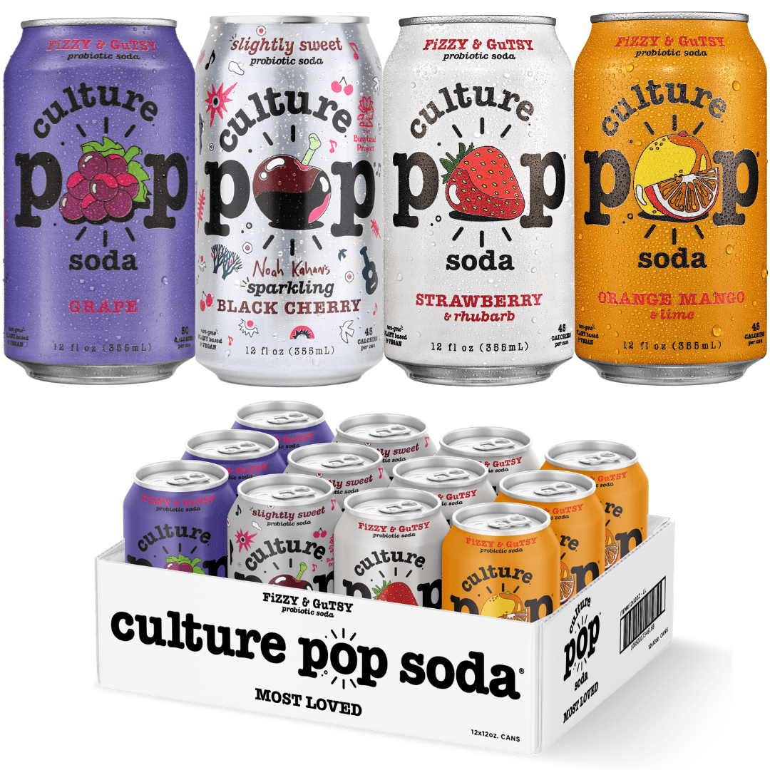 Culture Pop, Soda Sparkling Probiotic Drink, 12 Fl Oz Cans, 12
