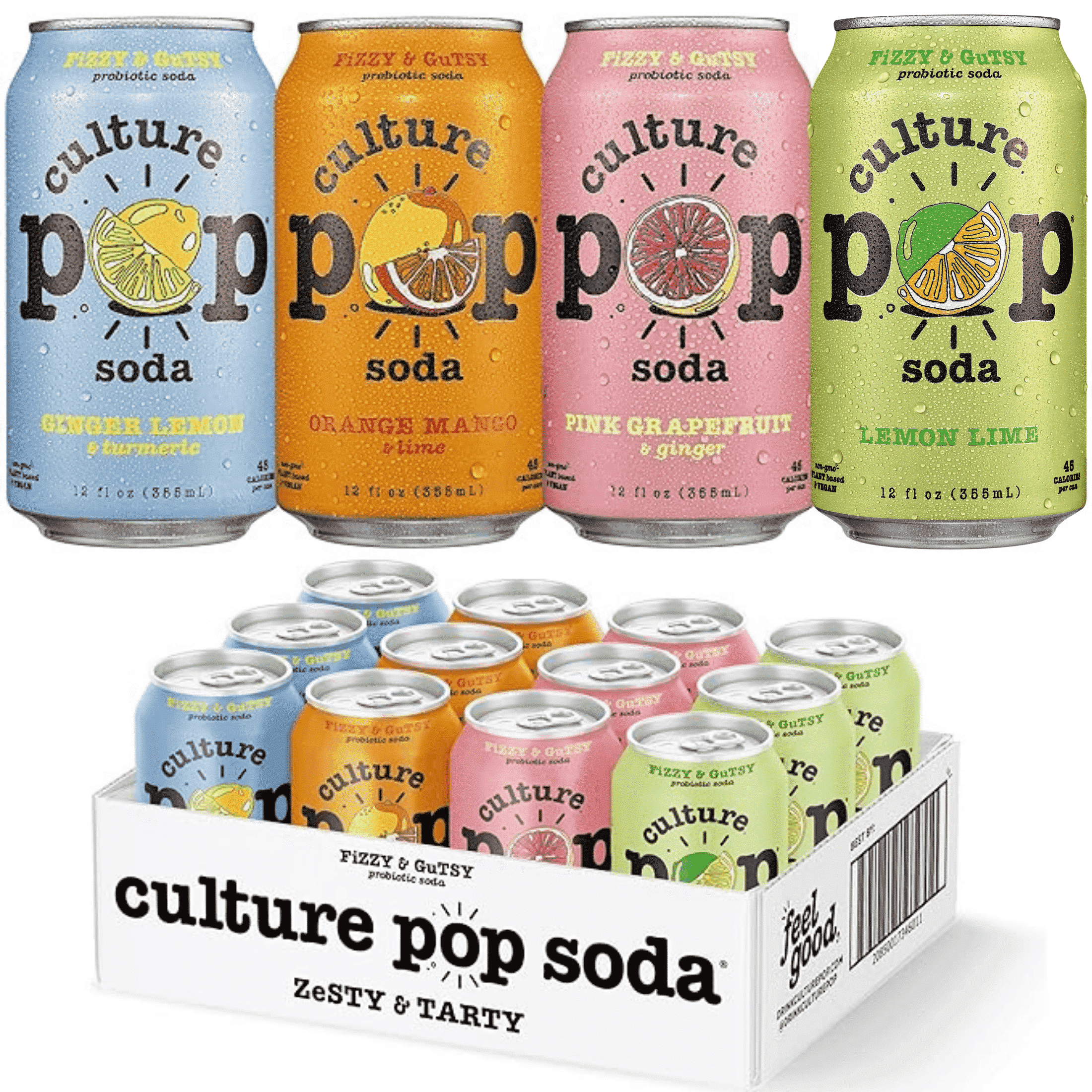 Culture Pop Soda Sparkling Probiotic Drink, Zesty and Tarty Culture Pop Soda Sparkling Probiotic Drink, Zesty and Tarty