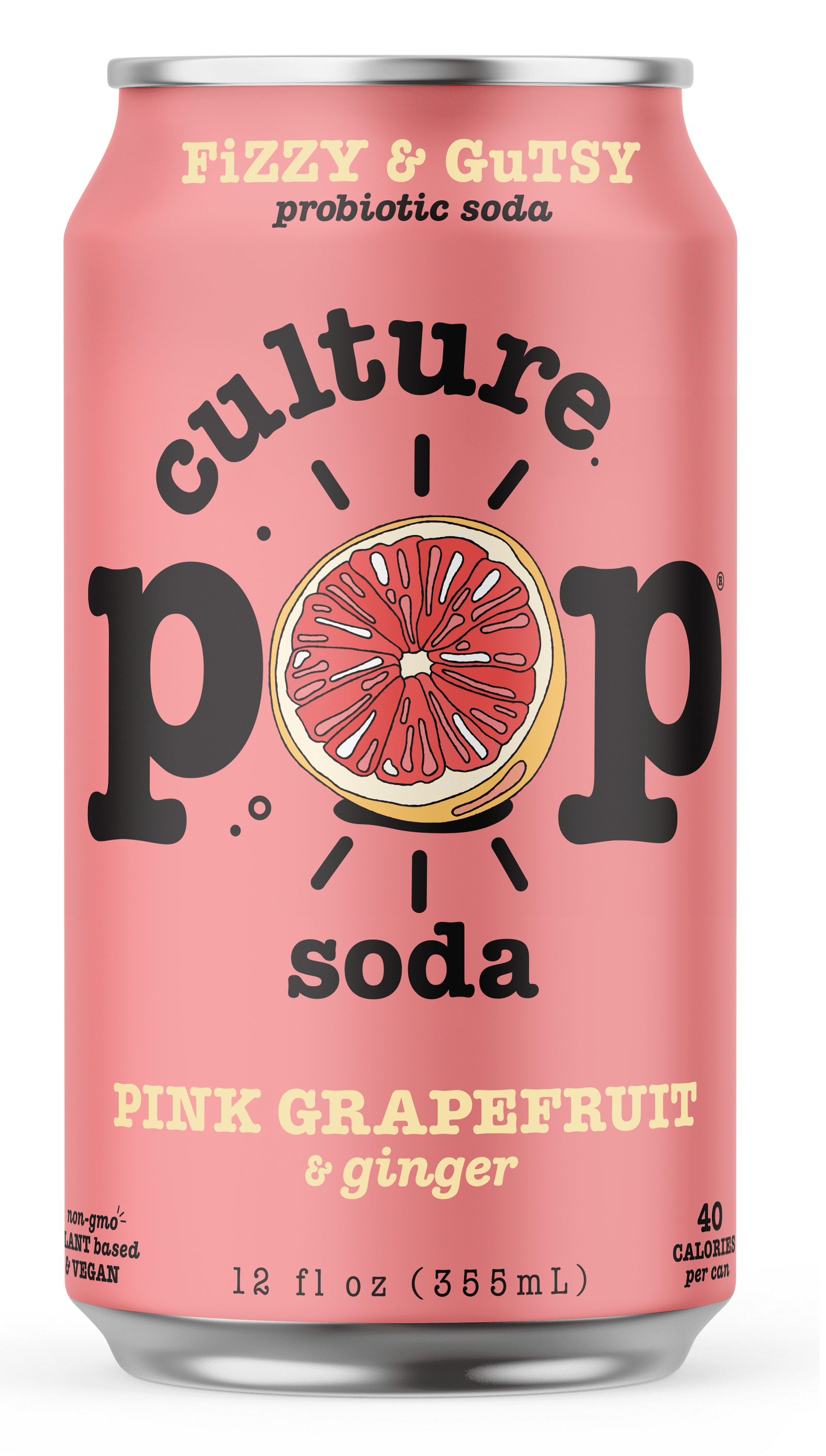 Culture Pop Sparkling Probiotic Soda 40 Calories per can, Vegan, Non