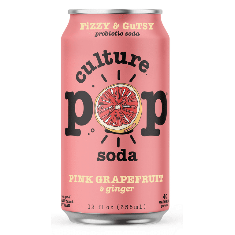Culture Pop Sparkling Probiotic Soda | 40 Calories per can, Vegan