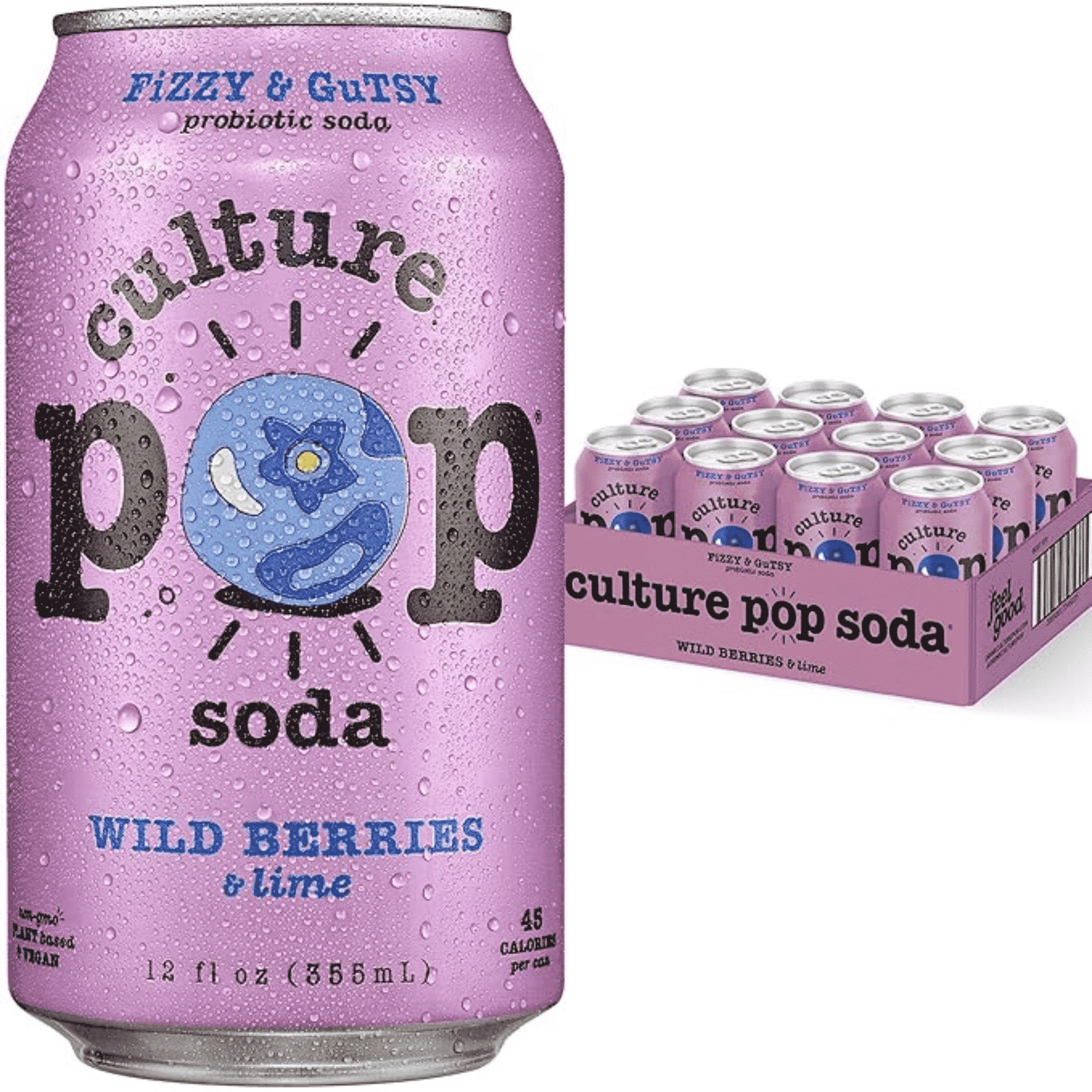 Culture Pop Soda Sparkling Probiotic Drink, Ginger Lemon, 12 Fl Oz