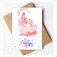 thumbnail image 1 of Culture Red Guanyin Illustration Pattern Welcome Back Greeting Cards Envelopes Blank, 1 of 4