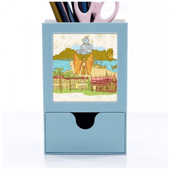 Culture Temple Landmark Desk Supplies Organizer Pen Holder Card