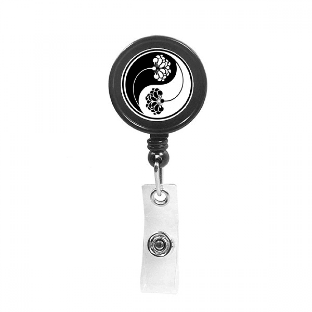Culture  Yin-yang Flower Retractable Keychain Badge Holder ID Badge
