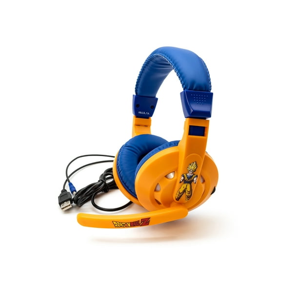 CultureFly Dragon Ball Z Gaming Headset Super Saiyan Goku Enhanced Audio Over Ear Headphones with Mic