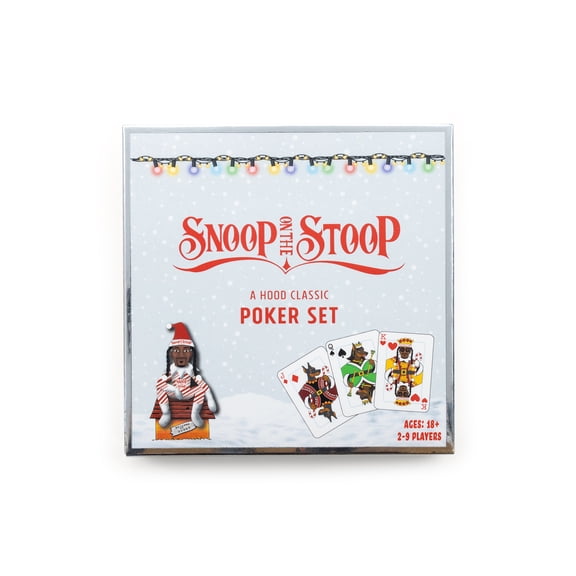 CultureFly Snoop on the Stoop Poker Set Includes Cards and 3 Paw Print Dice, Holiday Game Set