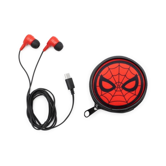 CultureFly Spider-Man Wired Earbuds with Carrying Case, 3.5mm Jack, Officially Licensed