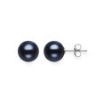 thumbnail image 1 of Cultured Freshwater Black Pearl AAA Quality Stud Earring in 14KT White Gold, 1 of 4