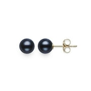 PEARLZZZ Cultured Freshwater Pearl AAA Quality Stud Earring in 14KT Yellow Gold