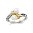 thumbnail image 1 of Cultured Freshwater Pearl Ring in Sterling Silver with 14K Gold Accents and Diamonds, 1 of 6