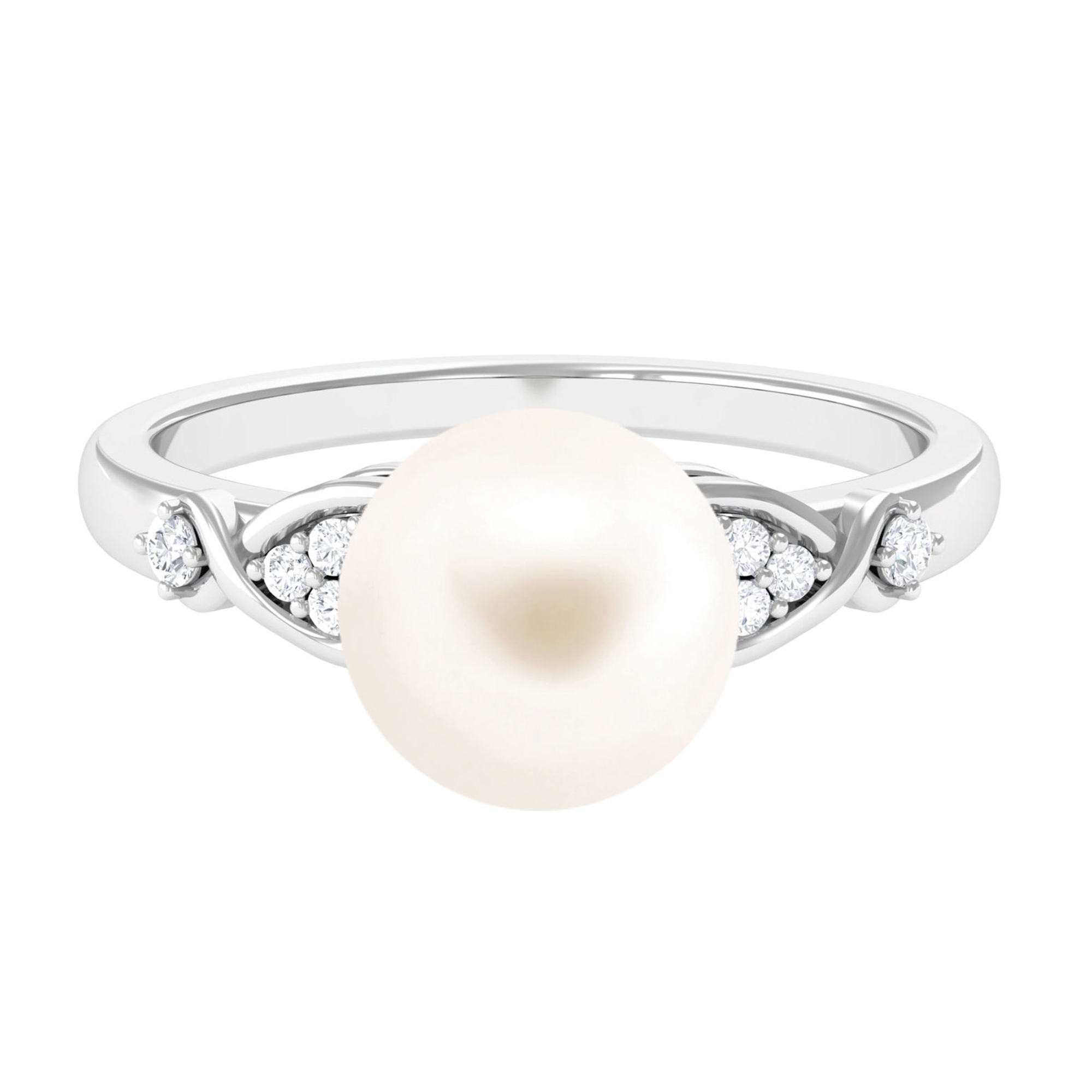 10k Yellow Gold Freshwater Cultured Pearl And Diamond Ring - Walmart.com