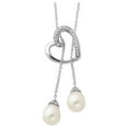 thumbnail image 1 of Cultured Freshwater Pearl Two Become One Lariat Necklace in Sterling Silver, 1 of 3